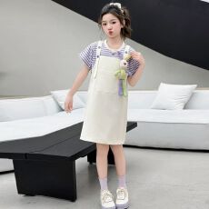 批发<b class='q'>女童</b><b class='q'>背带裙</b>夏装新款儿童洋气夏季纯棉裙子女大童公主裙女孩连衣裙