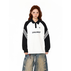 批发大码<b class='q'>女装</b>200斤潮牌情侣卫衣男秋季插肩袖宽松POLO领上衣