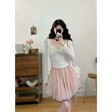 批发实拍~大码胖mm春<b class='q'>夏</b>新款2026波点半身纱裙甜美减龄设计感大摆短裙