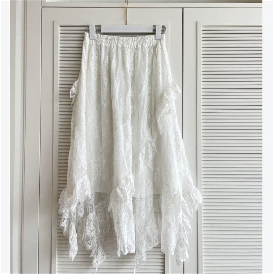 프랑스식 디자인 센스 하이웨이스트 슬림해 보이는 불규칙 봄 여름 작은 키 반신 스커트