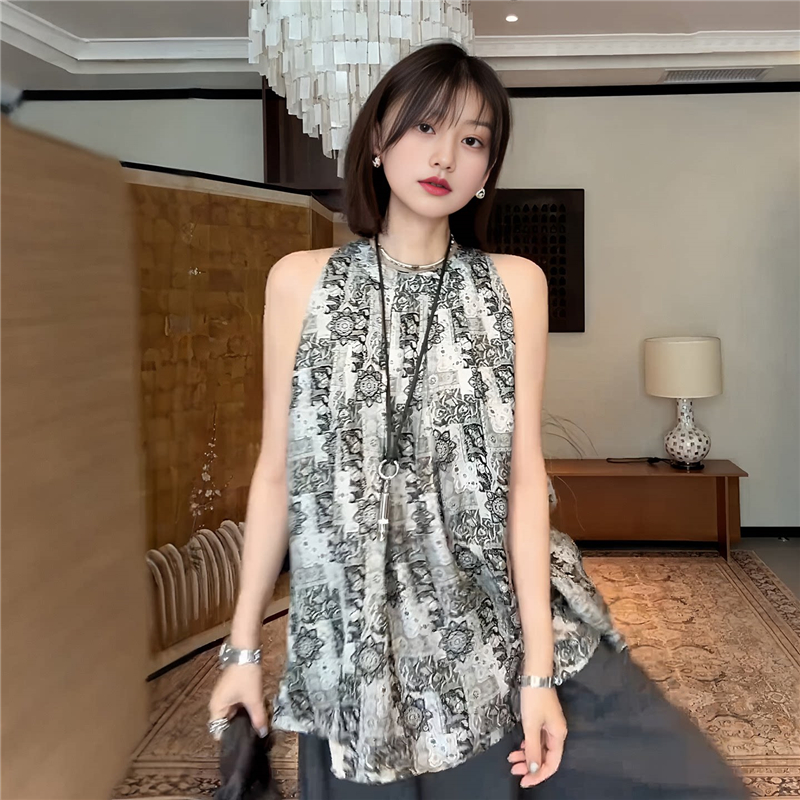 빅 사이즈 레트로 디자인 센스 행침 목 캐미솔 여름 마이크로 지방 mm 표지 대리인 우유 인사이드 가져 가라. 외출용 민소매 맨위