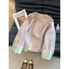 批发复古重工新中式提花缎面<b class='q'>外套</b>女春季新款高端唐装改良国风<b class='q'>气质</b>上衣