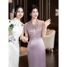 批发2026新款喜妈妈婚宴礼服高贵年轻喜婆婆装结婚改良旗袍