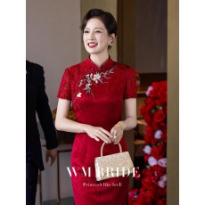 批发高贵年轻喜婆婆婚宴礼服2026新款妈妈结婚礼服高端轻奢旗袍喜服女