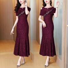 批发2026新款相见欢|高端妈妈礼服气质连衣裙喜婆婆婚礼服高贵年轻女