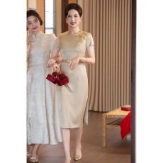 批发香槟色妈妈婚礼旗袍平时可穿2026新款高端气质年轻款喜婆婆婚宴装