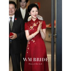批发高贵年轻妈妈婚宴礼服2026高端轻奢喜婆婆结婚旗袍新中式连衣裙女
