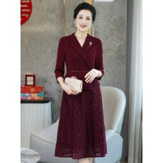 批发九月国庆喜婆婆婚宴装结婚礼喜妈妈礼服<b class='q'>大码</b>高端假两件套装高级感