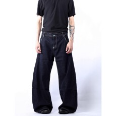 批发美式<b class='q'>复古</b>阔腿牛仔裤男女同款新款<b class='q'>日系</b>潮牌宽松高腰直筒拖地裤子