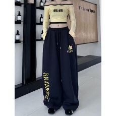 批发新款宽松休闲裤男女款<b class='q'>韩版</b>潮流百搭裤子夏季薄款坠感阔腿拖地长裤