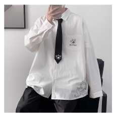 批发上衣新款日系长袖<b class='q'>衬衫</b>男女款感韩版潮流打底学院风dk制服情侣<b class='q'>衬衣</b>