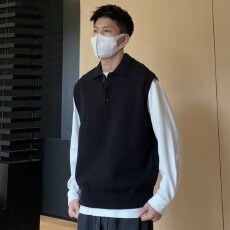 批发无袖毛衣背心男士宽松坎肩打底衫v领针织衫加厚韩马甲潮男女同款
