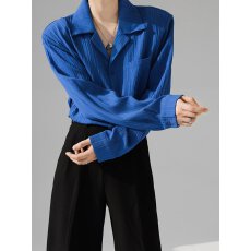 批发禁欲系中性<b class='q'>衬衫</b><b class='q'>男</b>女垂感古巴领宽松<b class='q'>衬衣</b>情侣百搭肌理感长袖坑条潮