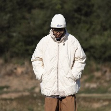 批发美式菱格立领棉衣男女款冬季款美式复古保暖宽松高级感情侣面包服