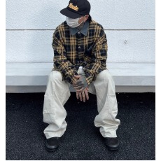 批发美式复古格子衬衫外套男小众高级感宽松潮牌痞帅休闲衫衣上衣外套