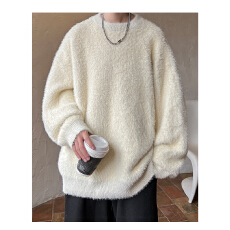 批发美式毛衣男女款日系复古高级感情侣针织衫宽松休闲慵懒风软糯线衣