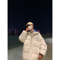 美式冬季宽松休闲男女款假两件连帽棉服中性潮牌风港风情侣面包服