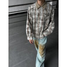 批发春夏美式复古格子<b class='q'>衬衫</b>男女长袖潮牌宽松百搭潮流<b class='q'>情侣</b><b class='q'>防晒</b><b class='q'>衬衣</b>外套