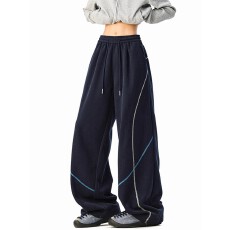 批发<b class='q'>美式</b>重磅卫裤明线弯刀卫裤男女舒适显高<b class='q'>休闲</b>裤情侣宽松运动阔腿裤