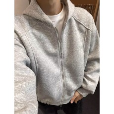 批发春秋季美式重磅解构开衫卫衣外套情侣小众高级感百搭连帽上衣男女