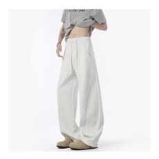 批发<b class='q'>美式</b>重磅纯色弯刀卫裤男生简约宽松直筒<b class='q'>休闲</b>运动风cleanfit长裤子