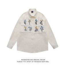 美式情侣文艺慵懒潮流气质原宿新款百搭流行简约男女日系长袖衬衫