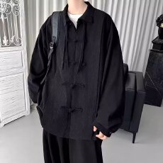 批发新中式男女长袖<b class='q'>衬衫</b>国潮高级感道袍<b class='q'>衬衣</b>外套春秋季中国风盘扣上衣