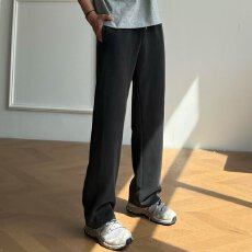 批发新款春秋美式复古重磅水洗休闲裤卫裤男女直筒宽松垂感情侣长裤子