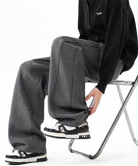 조수 브랜드 오래된 돈 바람 모통이 칼 웨이 바지 남자 아메리칸 악당 잘 생긴 단색 캐주얼 바지 새로운 3 차원 자르기 디자인 운동 바지
