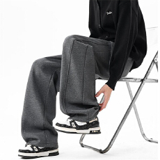 批发潮牌老钱风弯刀卫裤男美式痞帅纯色休闲裤新款立体裁剪设计运动裤