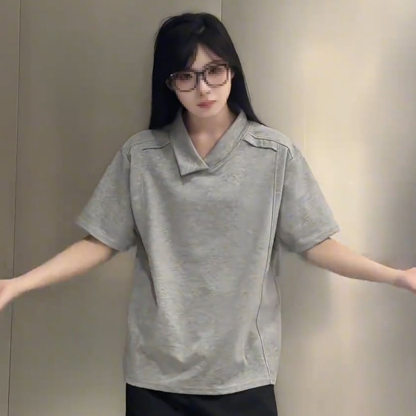 고급 센스 해체 폴로 칼라 티셔츠 남녀 봄 가을 아메리칸 불규칙 디자인 POLO 셔츠 ins 단색 커플 반팔