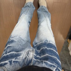 批发蓝色闪电纹帅气<b class='q'>牛仔裤</b>男女生潮牌情侣斜切直筒裤中性美式微喇裤子