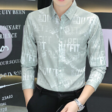 批发微弹衬衫男长袖韩版潮流修身帅气时尚秋季免烫<b class='q'>商务</b>青年<b class='q'>休闲</b>男装