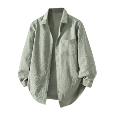 批发设计感男士短袖衬衫泡泡纱肌理感<b class='q'>时尚</b>潮流韩版修身款衬衣口袋秋季