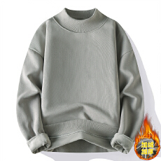 批发加绒加厚重磅<b class='q'>男士</b>冬季高领美式休闲长袖<b class='q'>卫衣</b>上班日常宽松潮流打底