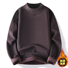 批发加绒加厚重磅<b class='q'>男士</b>冬季高领美式休闲长袖<b class='q'>卫衣</b>上班日常宽松潮流打底