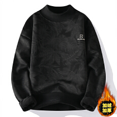 批发加绒加厚重磅<b class='q'>男士</b>冬季高领美式休闲长袖<b class='q'>卫衣</b>上班日常宽松潮流打底