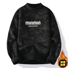 批发加绒加厚重磅<b class='q'>男士</b>冬季高领美式休闲长袖<b class='q'>卫衣</b>上班日常宽松潮流打底