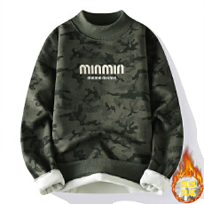 批发加绒加厚重磅<b class='q'>男士</b>冬季高领美式休闲长袖<b class='q'>卫衣</b>上班日常宽松潮流打底