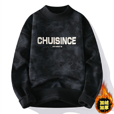 批发加绒加厚重磅<b class='q'>男士</b>冬季高领美式休闲长袖<b class='q'>卫衣</b>上班日常宽松潮流打底