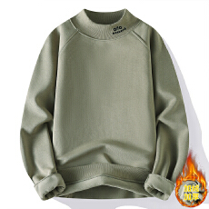 批发加绒加厚重磅<b class='q'>男士</b>冬季高领美式休闲长袖<b class='q'>卫衣</b>上班日常宽松潮流打底