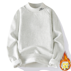 批发加绒加厚重磅<b class='q'>男士</b>冬季高领美式休闲长袖<b class='q'>卫衣</b>上班日常宽松潮流打底