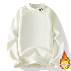 批发加绒加厚重磅<b class='q'>男士</b>冬季高领美式休闲长袖<b class='q'>卫衣</b>上班日常宽松潮流打底