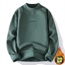 批发加绒加厚重磅<b class='q'>男士</b>冬季高领美式休闲长袖<b class='q'>卫衣</b>上班日常宽松潮流打底