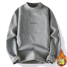 批发加绒加厚重磅<b class='q'>男士</b>冬季高领美式休闲长袖<b class='q'>卫衣</b>上班日常宽松潮流打底