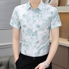 批发轻商务男士衬衫韩版潮流帅气休闲衬衣男短袖寸衫青年简约百搭夏装