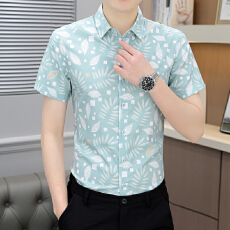 批发轻商务<b class='q'>男士</b><b class='q'>衬衫</b>韩版潮流帅气休闲<b class='q'>衬衣</b>男<b class='q'>短袖</b>寸衫青年简约百搭夏装