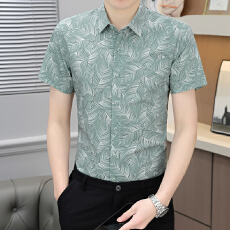 批发轻商务<b class='q'>男士</b><b class='q'>衬衫</b>韩版潮流帅气休闲<b class='q'>衬衣</b>男<b class='q'>短袖</b>寸衫青年简约百搭夏装
