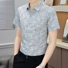 批发轻商务<b class='q'>男士</b><b class='q'>衬衫</b>韩版潮流帅气休闲<b class='q'>衬衣</b>男<b class='q'>短袖</b>寸衫青年简约百搭夏装