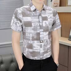 批发轻商务<b class='q'>男士</b><b class='q'>衬衫</b>韩版潮流帅气休闲<b class='q'>衬衣</b>男<b class='q'>短袖</b>寸衫青年简约百搭夏装